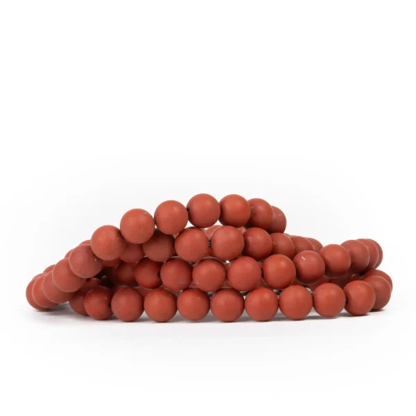 Frosted Red Jasper Large Bead 8mm Bracelet
