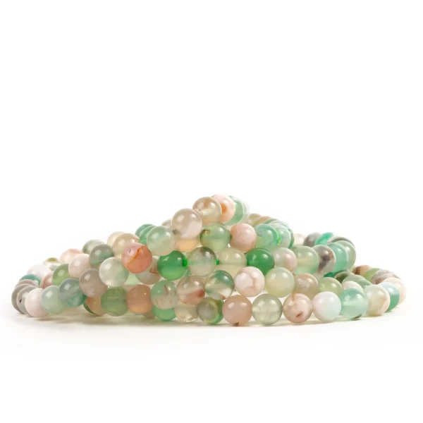 Green Flower Agate Bracelet